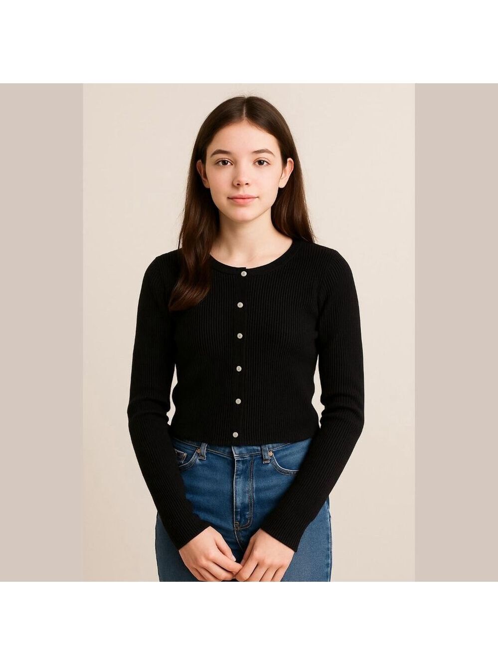 NWT Juniors Wild Fable Black Ribbed Cardigan XXL
